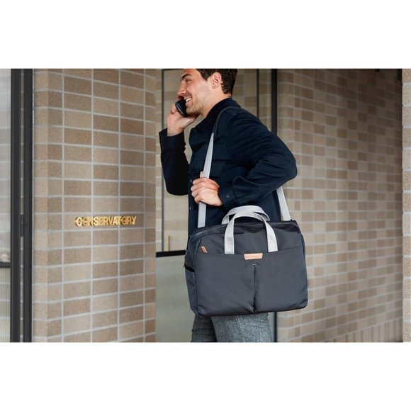 Men Black Mesh 20L laptop Messenger Work Zipper Bag - Picture 8 of 8